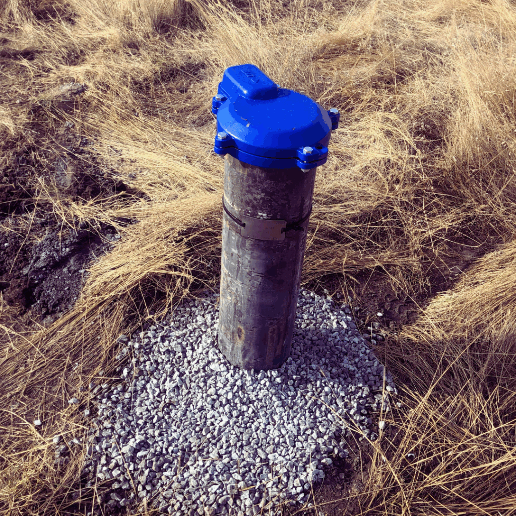 Water Well Is sealed and capped to avoid any debris from falling in